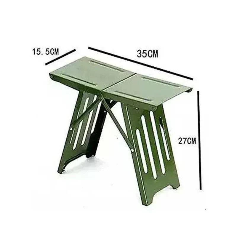 Folding metal stool for camping and outdoor use