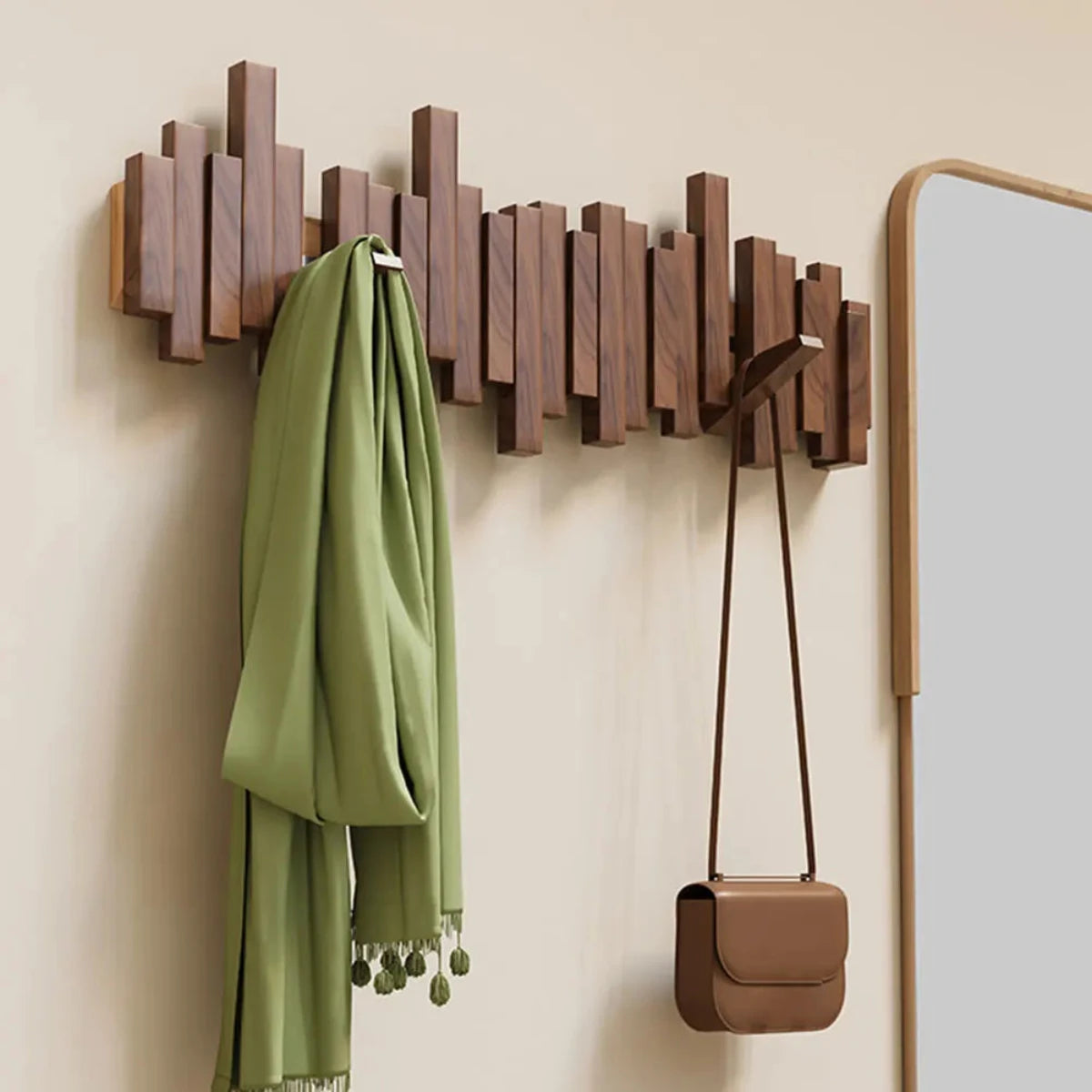 Wandgarderobe Holz mit Haken