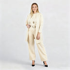 3-piece lounge set for women with cardigan, top, and pants