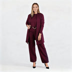 3-piece lounge set for women with cardigan, top, and pants