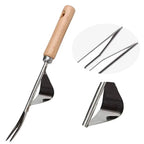Weed puller with ergonomic wooden handle