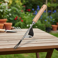 Weed puller with ergonomic wooden handle