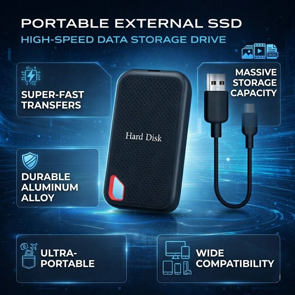 Portables Externes SSD-Laufwerk mit USB-Typ-C