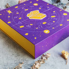 Kristall-Adventskalender mit 31 Edelsteinen und Hexenfigur