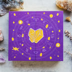 Kristall-Adventskalender mit 31 Edelsteinen und Hexenfigur