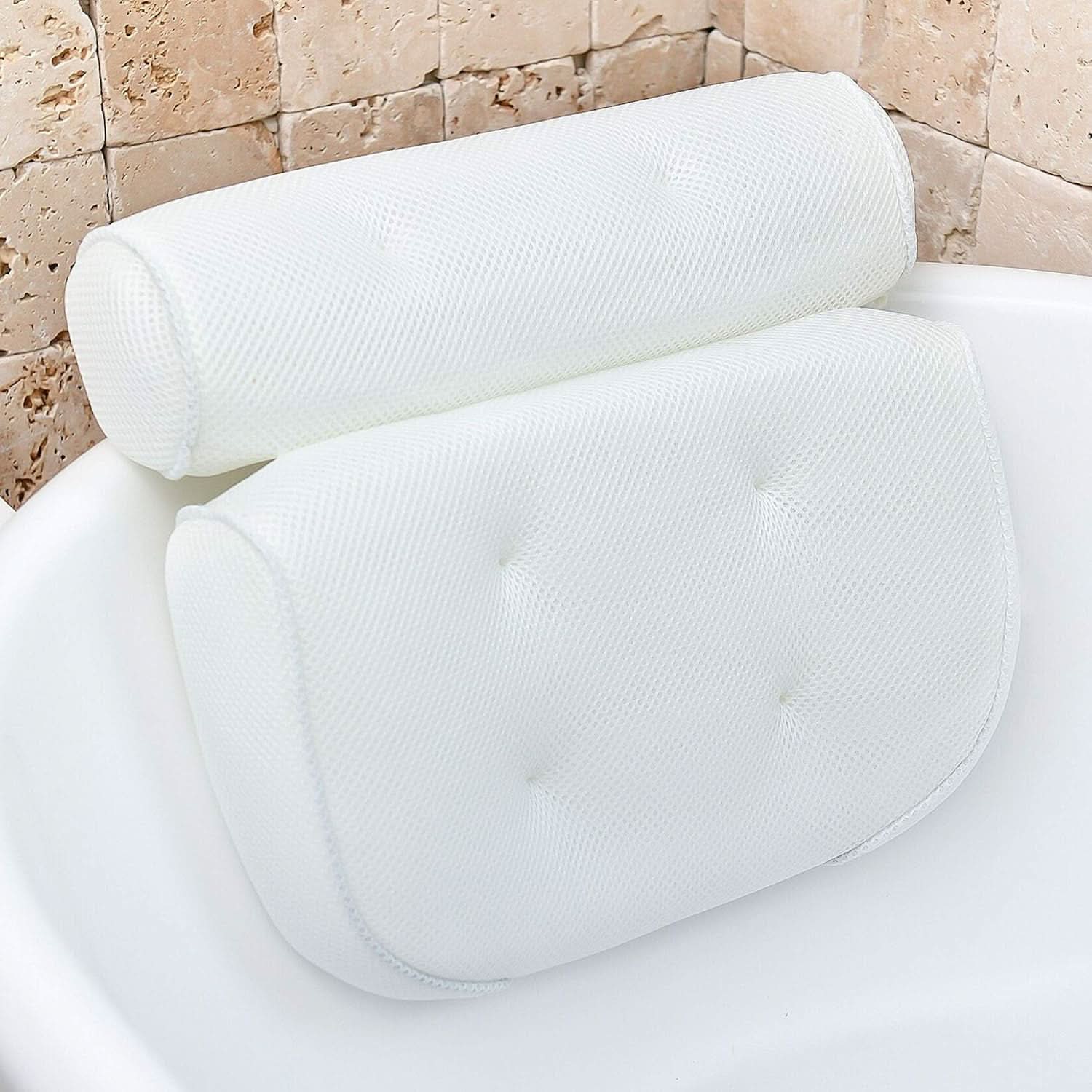 Badekissen mit Nackenstütze – ergonomisch, 38 × 34 cm