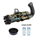 Automatic bubble machine with pistol grip