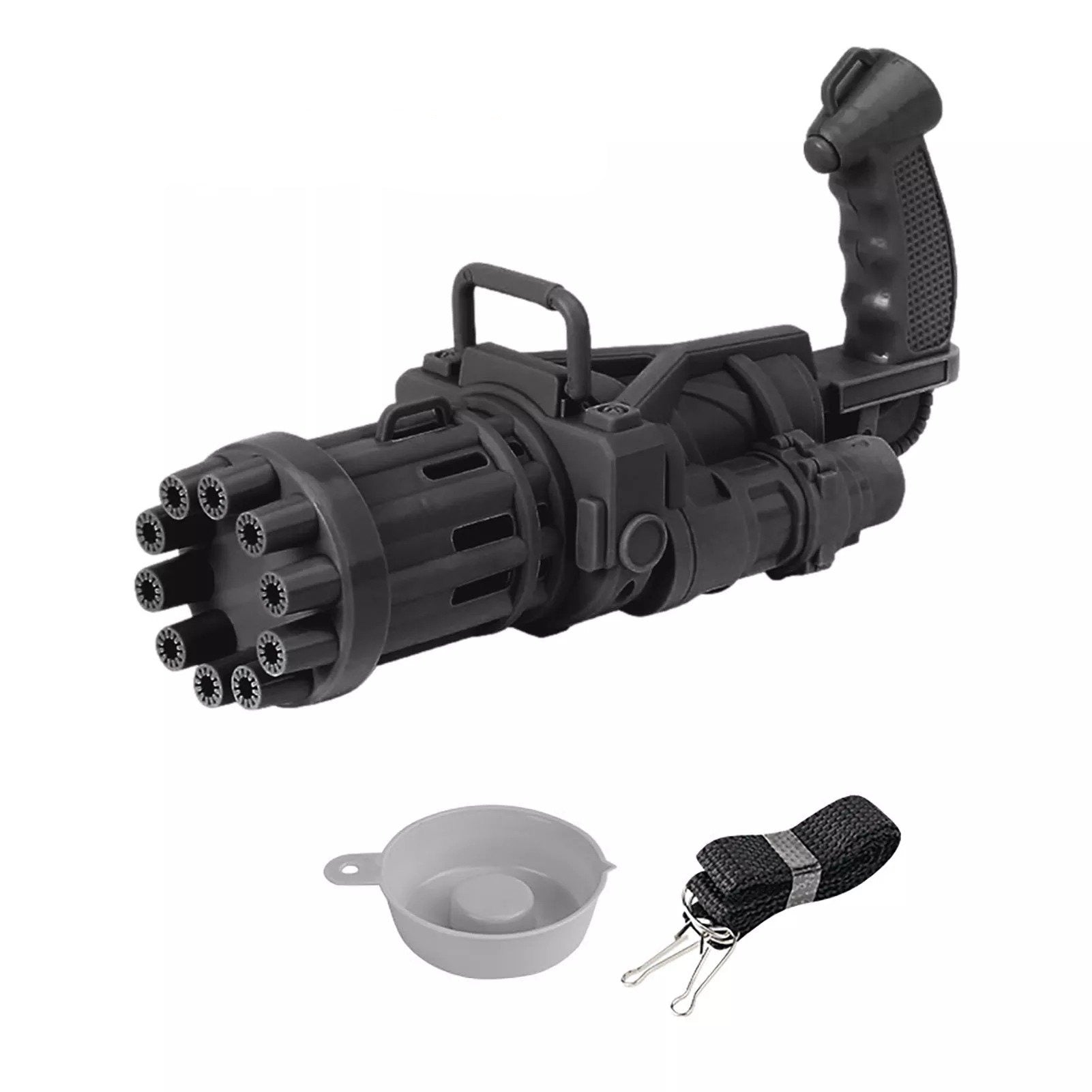 Automatic bubble machine with pistol grip