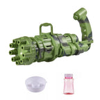 Automatic bubble machine with pistol grip