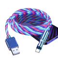 USB charging cable with 540° rotating connector and LED lighting