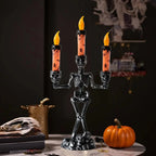 Skelett-Kerzenhalter LED – Gruseliges Tischlicht für Halloween