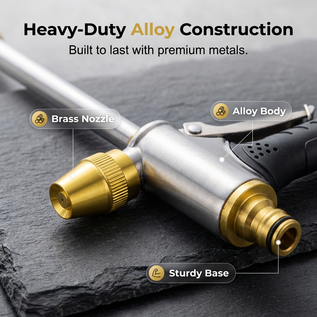 High-pressure cleaner gun with adjustable spray head