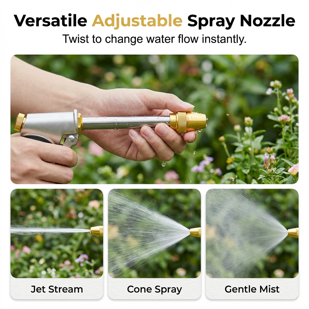 High-pressure cleaner gun with adjustable spray head