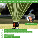 Oscillating lawn sprinkler with timer for garden irrigation