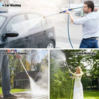 High-pressure nozzle for garden hose with 2 attachments