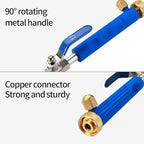 High-pressure nozzle for garden hose with 2 attachments