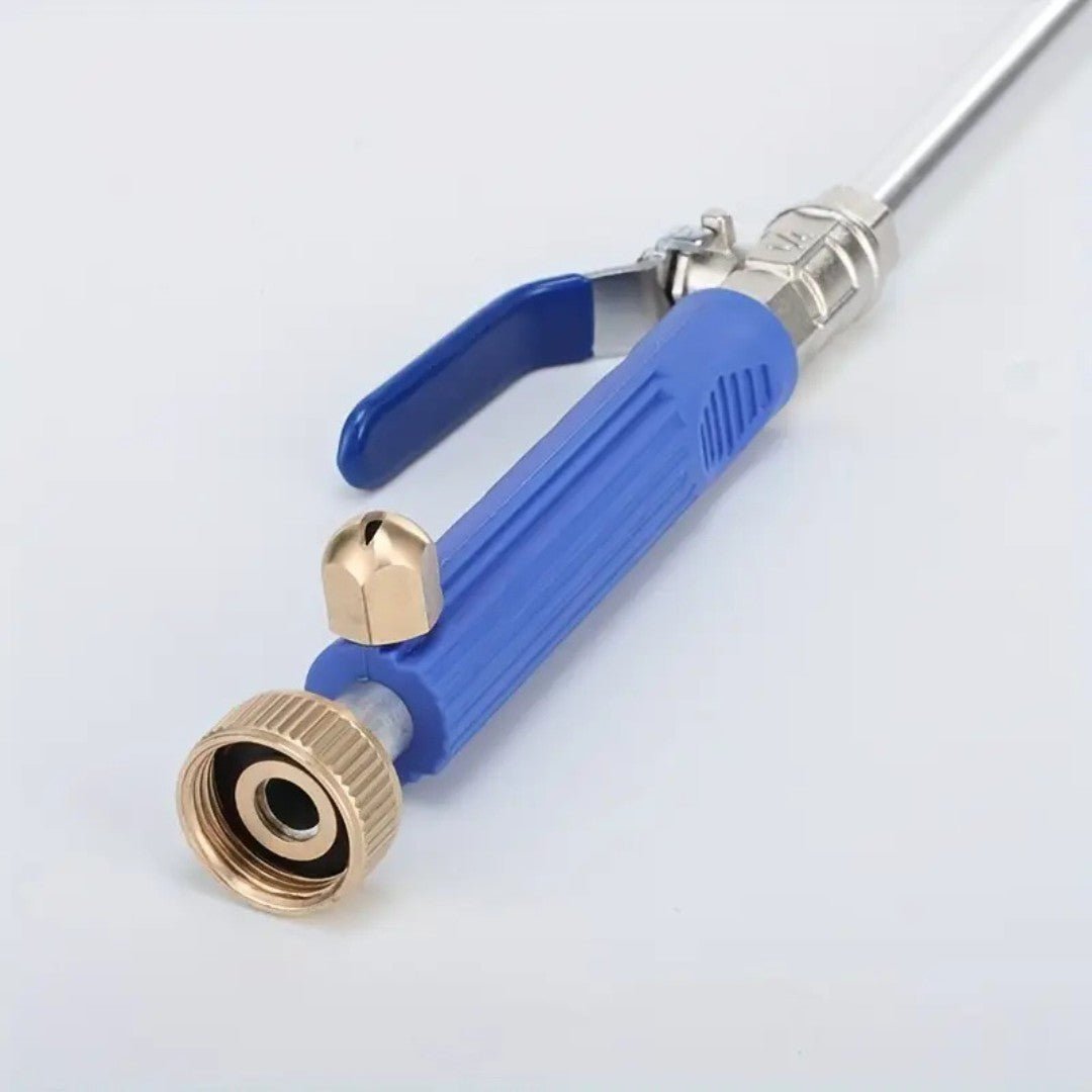 High-pressure nozzle for garden hose with 2 attachments