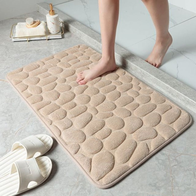 Memory Foam Badematte mit Kieselstein-Design