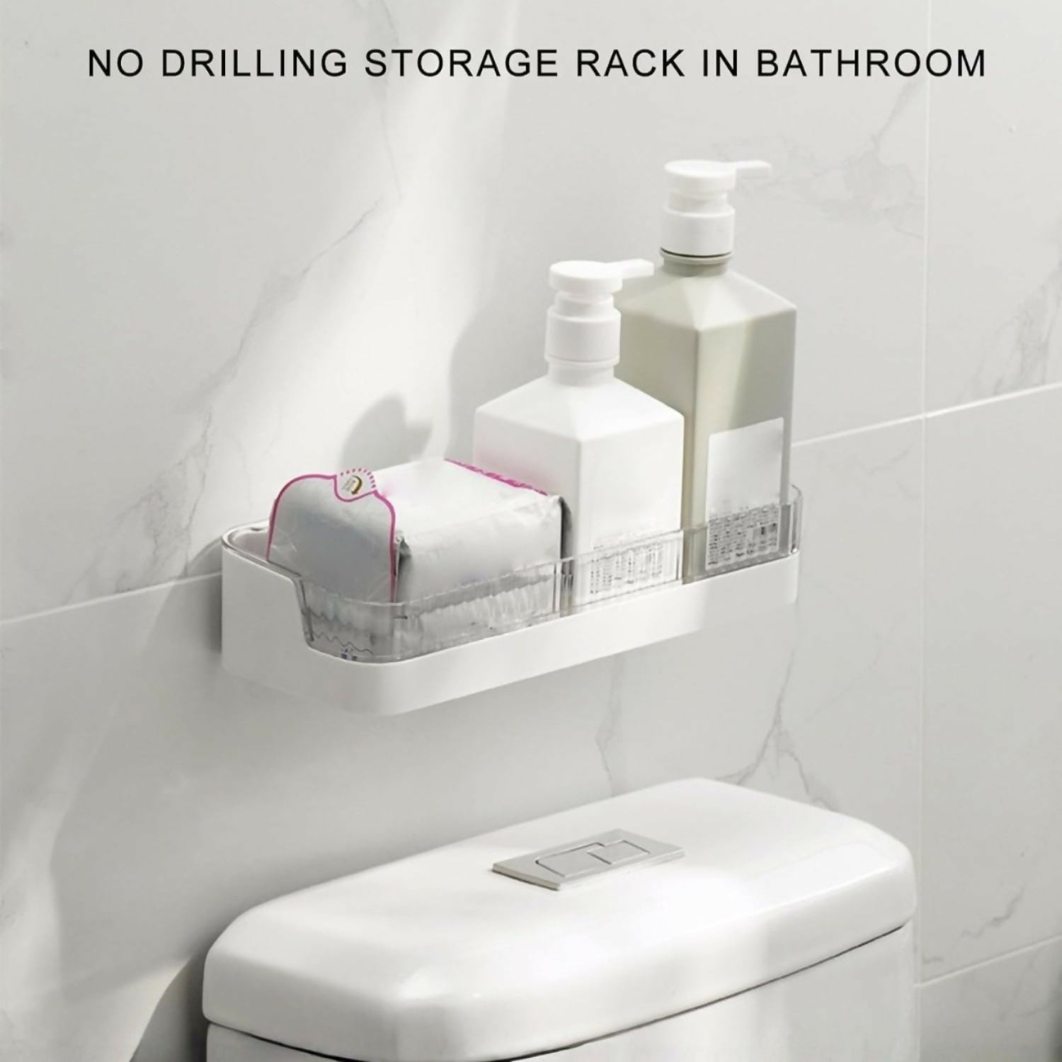 Drill-free shelf with drain – plastic wall shelf