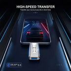 USB stick 4-in-1 with Lightning, USB-A, and USB-C connectors