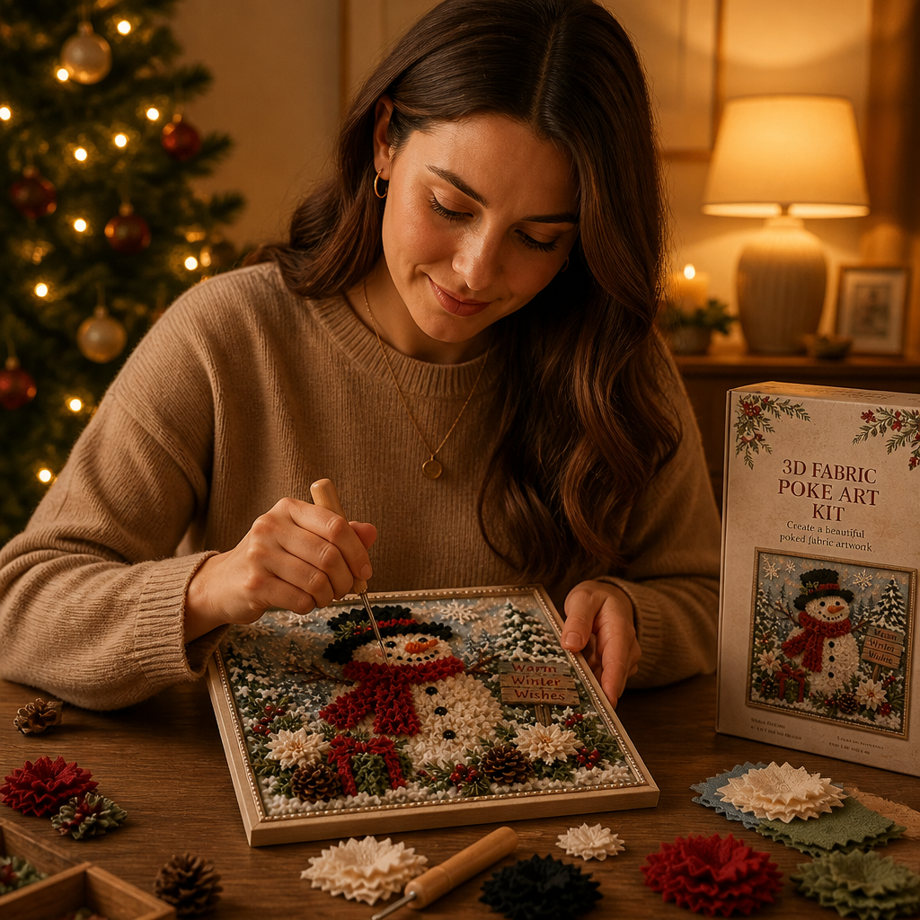 3D Stoff-Bastelset Weihnachten mit vorgestanzter Schablone