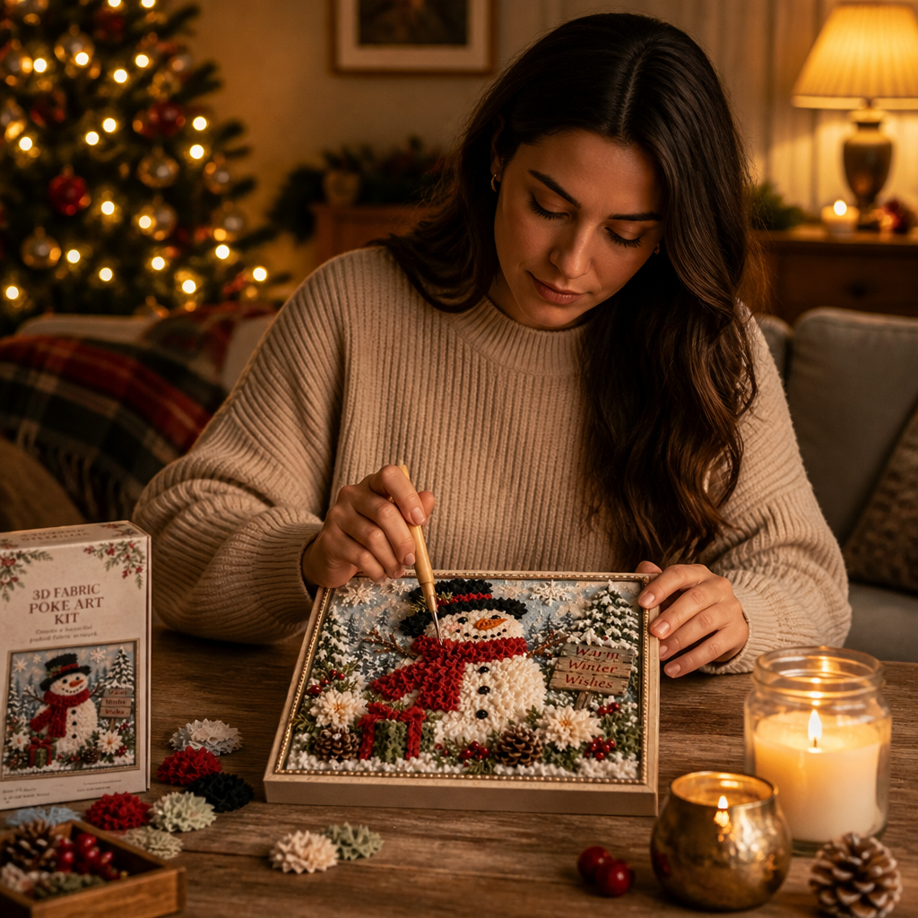 3D Stoff-Bastelset Weihnachten mit vorgestanzter Schablone
