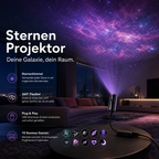 LED star projector with 10 projection inserts