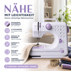 Mini-Nähmaschine mit 12 Stichen – kompakt & robust