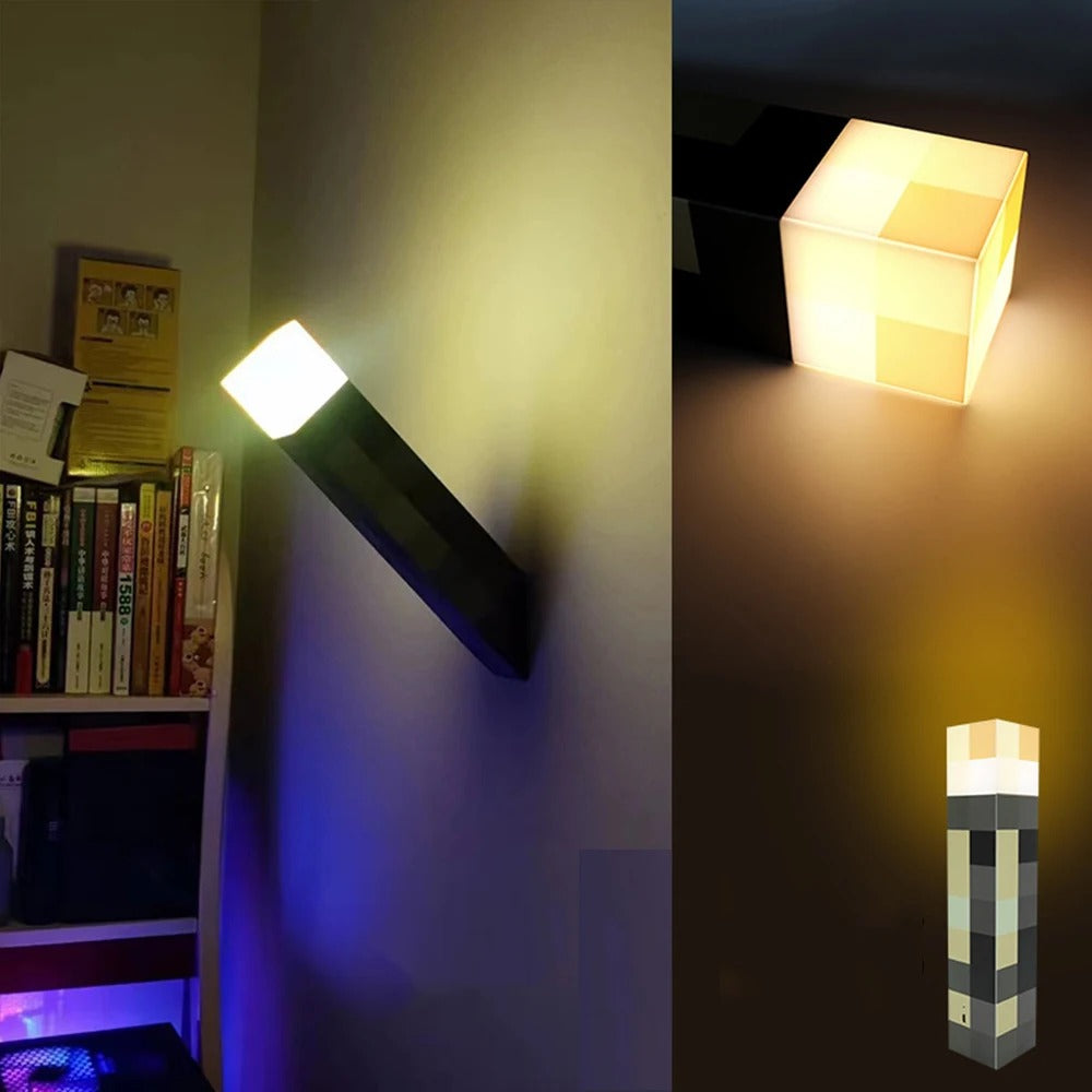 LED Torch with USB Charging – Minecraft Design
