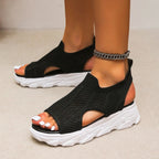 Strick-Sandalen Damen – Atmungsaktiv mit weicher Sohle