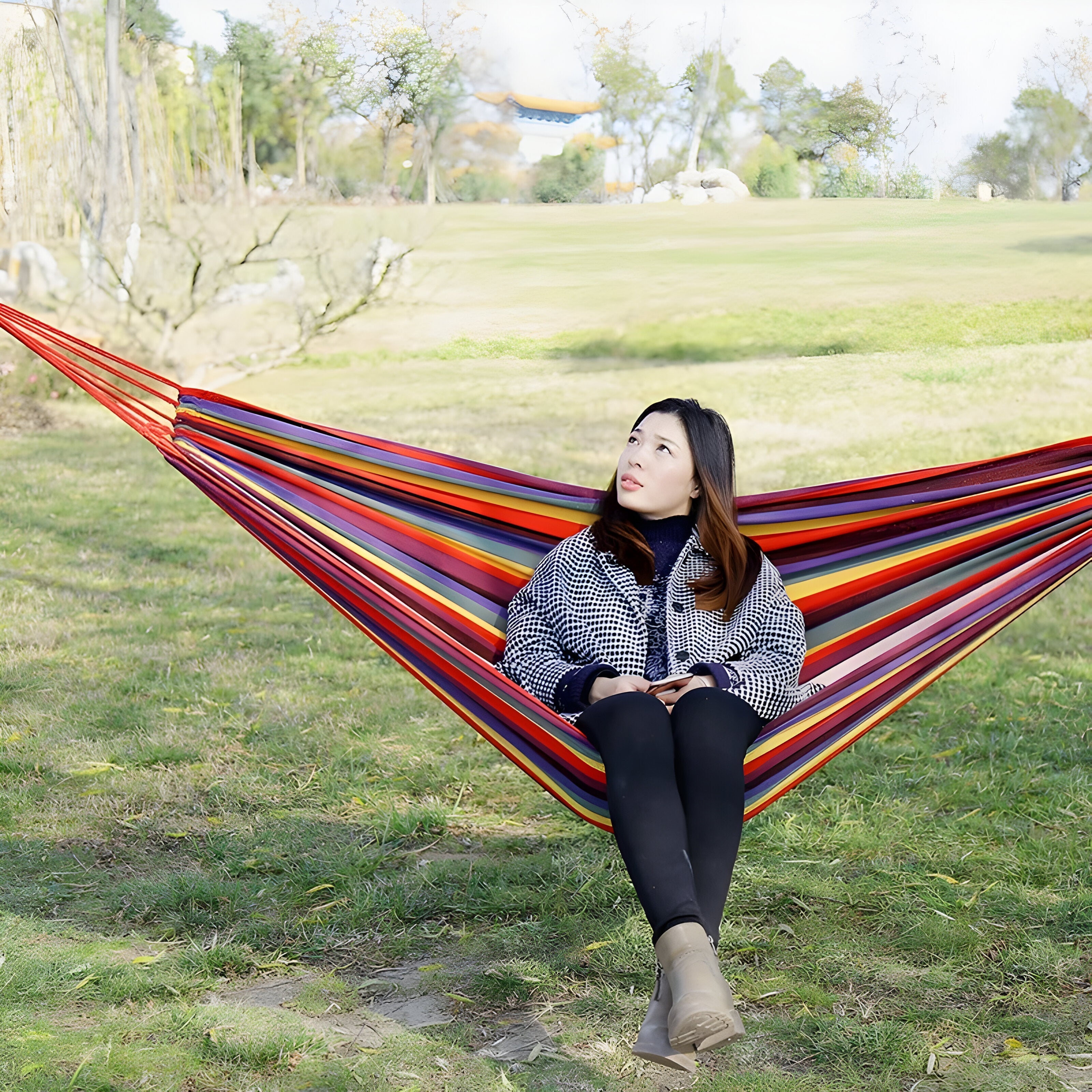 Ultralight Net Hammock with Carabiners
