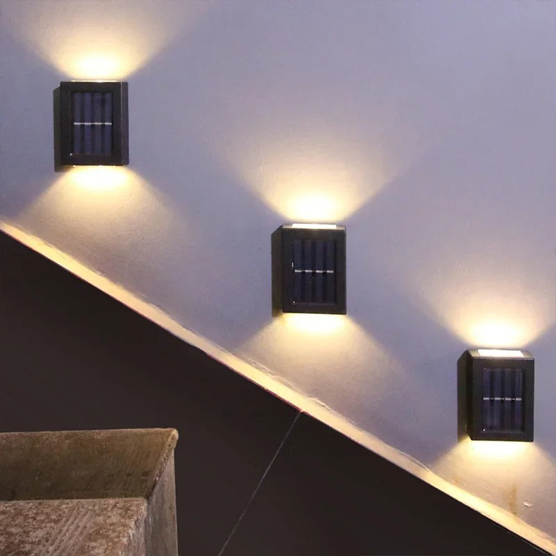 Solar-LED-Wandlampe – Warmes Licht ohne Kabel (4er-Set)