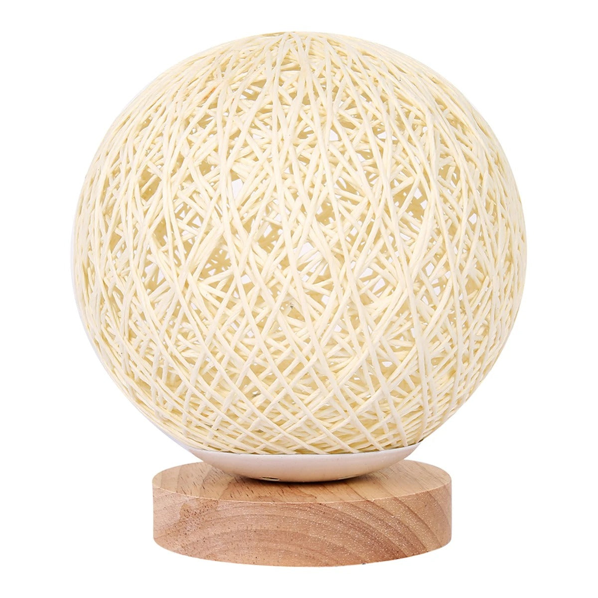 Tischlampe Rattan Kugel 30 cm mit Dimmfunktion