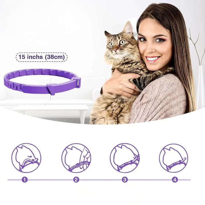Natürliches Floh- & Zeckenhalsband Hund & Katze – 8 Monate Schutz, wasserdicht