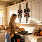 Leuchtende Halloween-Türschleife mit Kürbismotiv