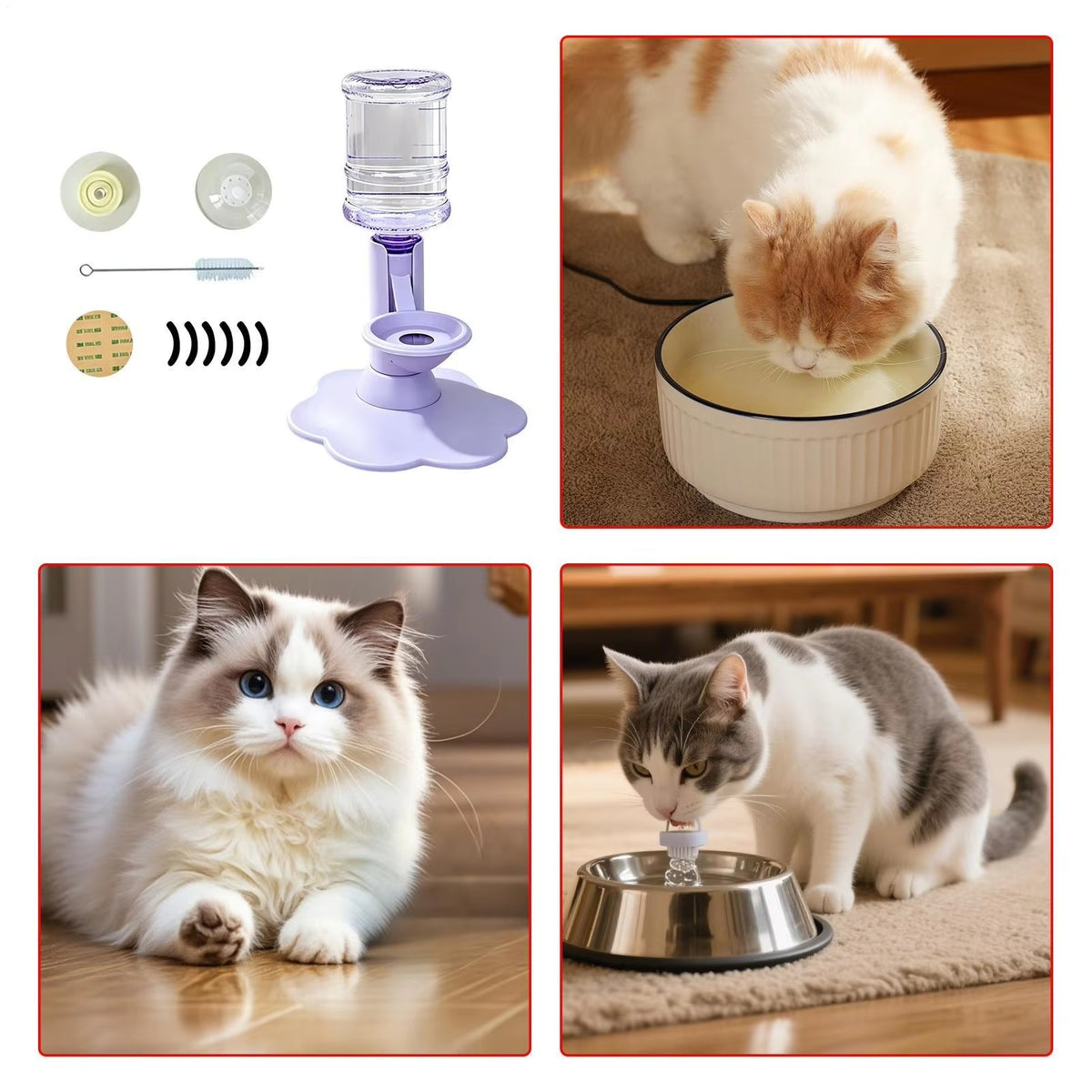 Wasserspender für Katzen mit Schwerkraft-System