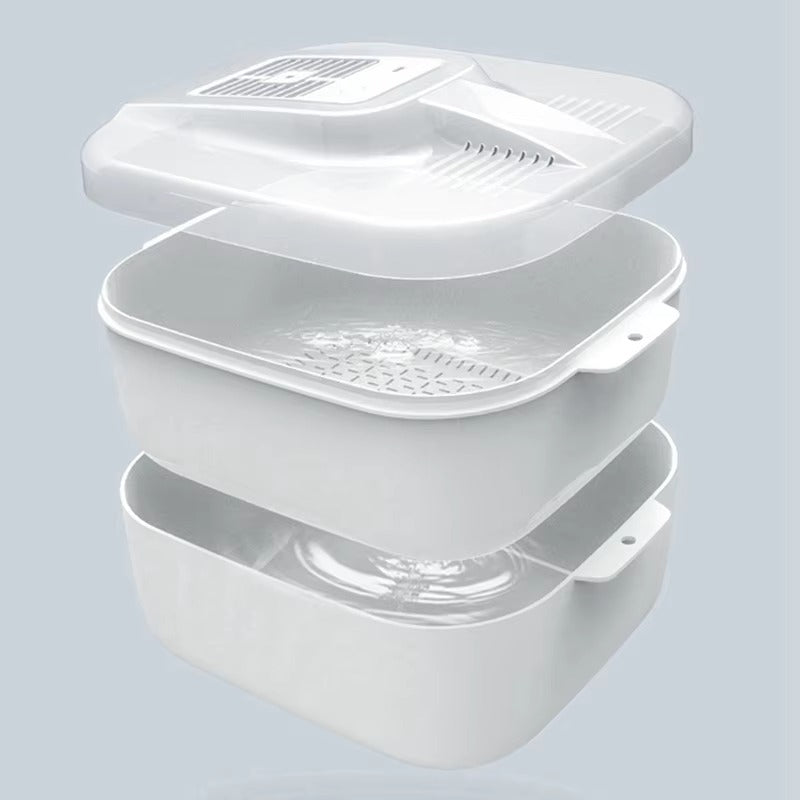 Obst- und Gemüse-Waschbox mit Abtropfkorb und Deckel