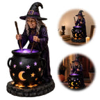 Solar-Gartenleuchte Hexenkessel für Halloween-Deko