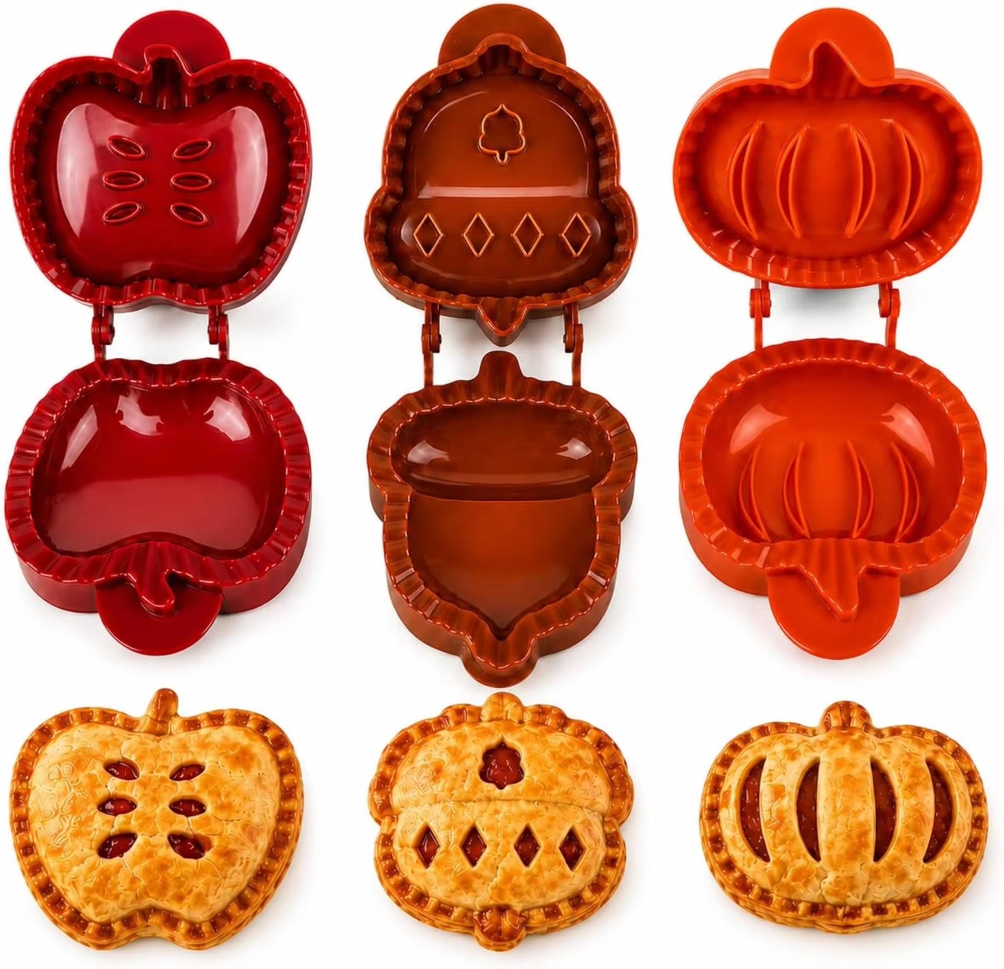 Hand-Pastetenform Set Apfel Kürbis Eichel