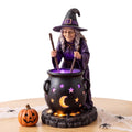 Solar-Gartenleuchte Hexenkessel für Halloween-Deko