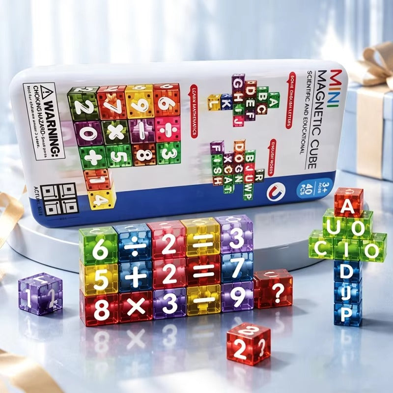 Magnetische Buchstabenwürfel 40-teilig mit Zahlen