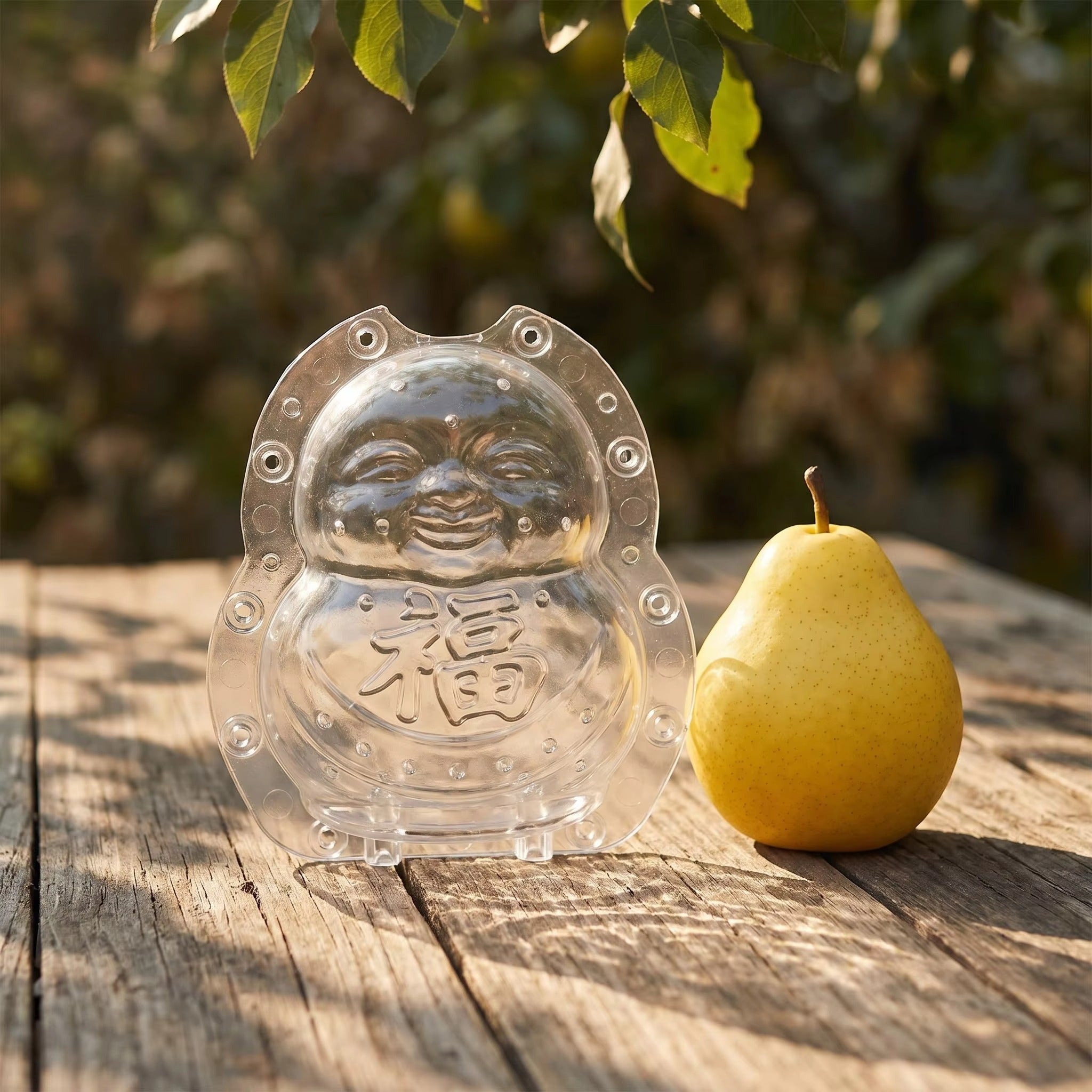 Kürbisschnitzform Buddha-Gesicht – Schablone für Kürbis und Melone