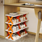 Foldable shoe rack with 3-7 tiers