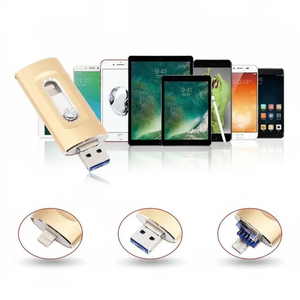 3-in-1 USB Drive — More Storage for iPhone, Android & PC