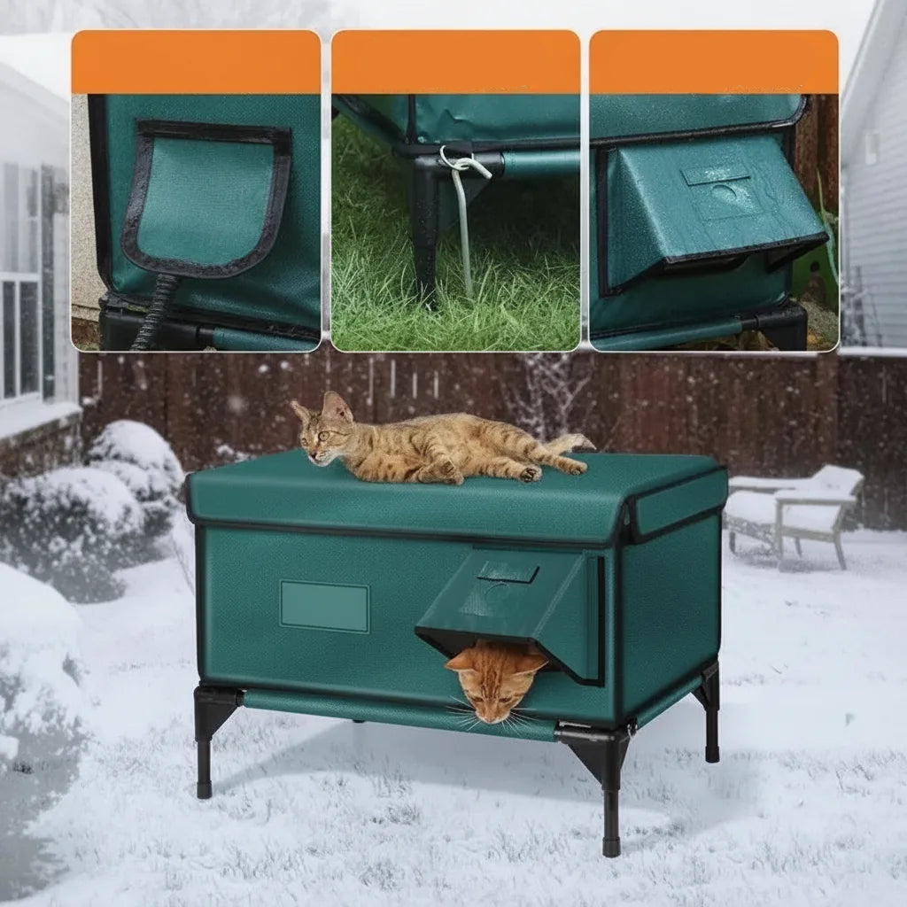 Beheiztes Katzenhaus für draußen