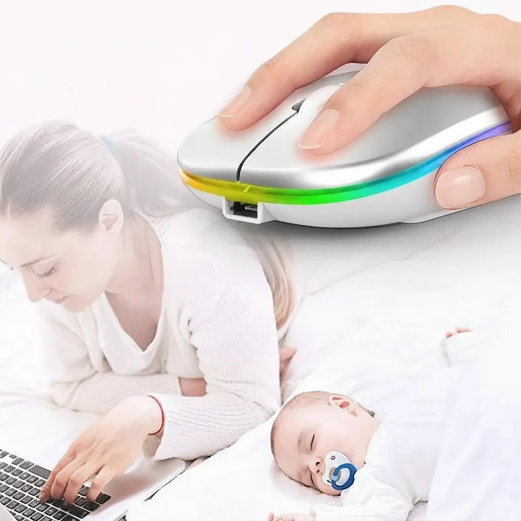 Kabellose Maus mit RGB-LED-Beleuchtung – ohne Batterien