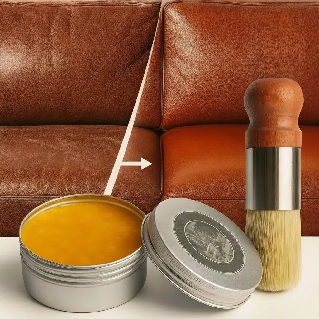 Leather Care Balm with Applicator Brush – Renew Shine and Prevent Cracks