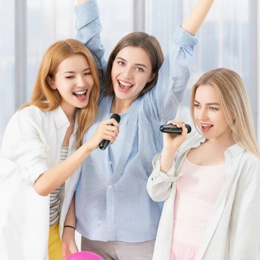 Bluetooth karaoke speaker with 2 microphones