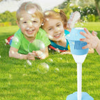 Bubble machine with height-adjustable stand