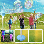 Bubble machine with height-adjustable stand